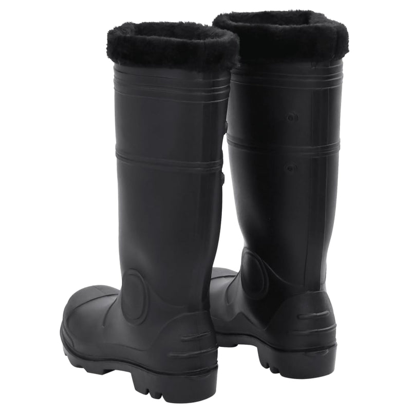 Gummistiefel mit Herausnehmbarem Innenfutter Schwarz Gr. 41 PVC