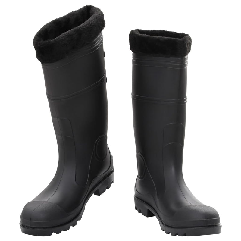 Gummistiefel mit Herausnehmbarem Innenfutter Schwarz Gr. 46 PVC