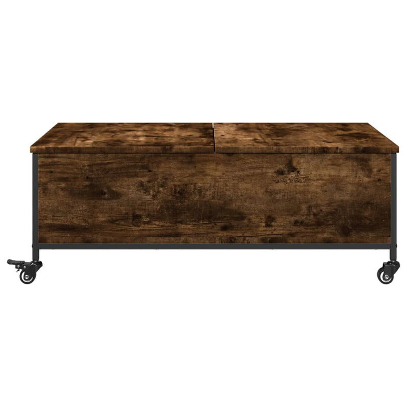 Couchtisch mit Rollen Räuchereiche 91x55x34 cm Holzwerkstoff