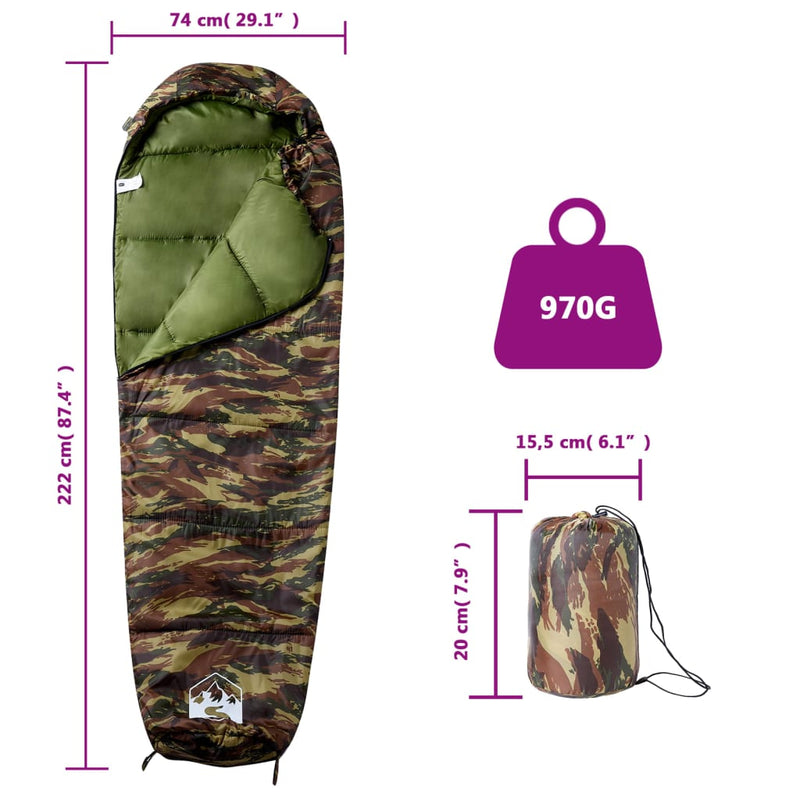 Mumienschlafsack für Erwachsene Camping 3 Jahreszeiten