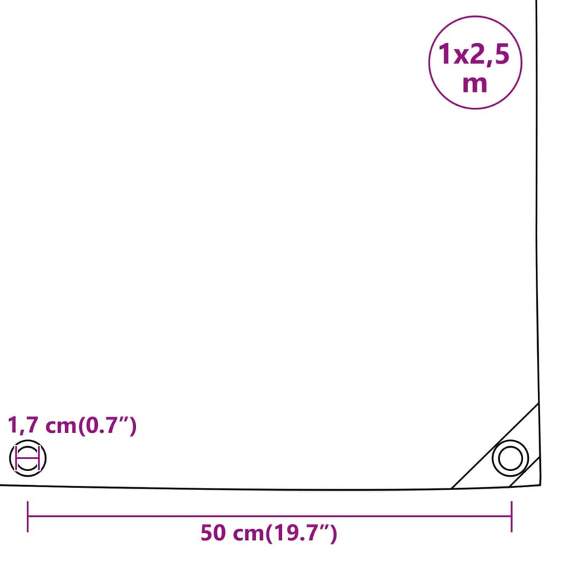 Abdeckplane Grau 1x2,5 m 650 g/m²