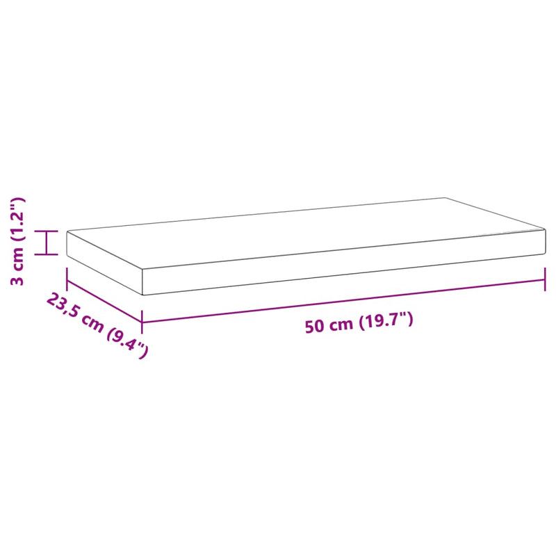 Wandregale 2 Stk. 50x23,5x3 cm Schwarz Edelstahl