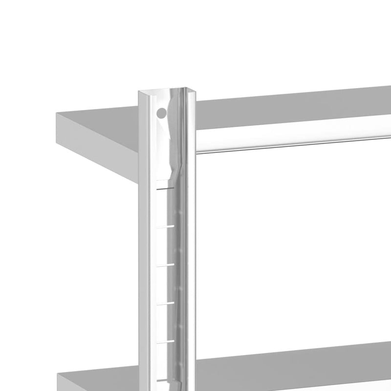 Wandregal mit 2 Böden 100x23,5x60 cm Silbern Edelstahl