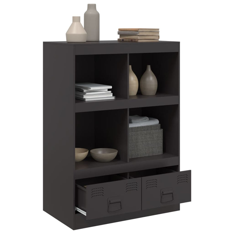 Highboard Schwarz 67x39x95 cm Stahl