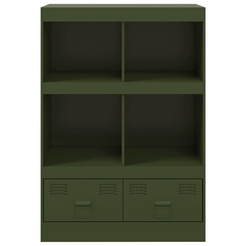 Highboard Olivgrün 67x39x95 cm Stahl