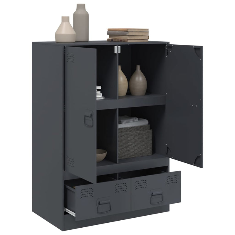 Highboard Anthrazit 67x39x95 cm Stahl