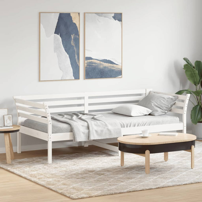 Tagesbett Weiß 80x200 cm Massivholz Kiefer