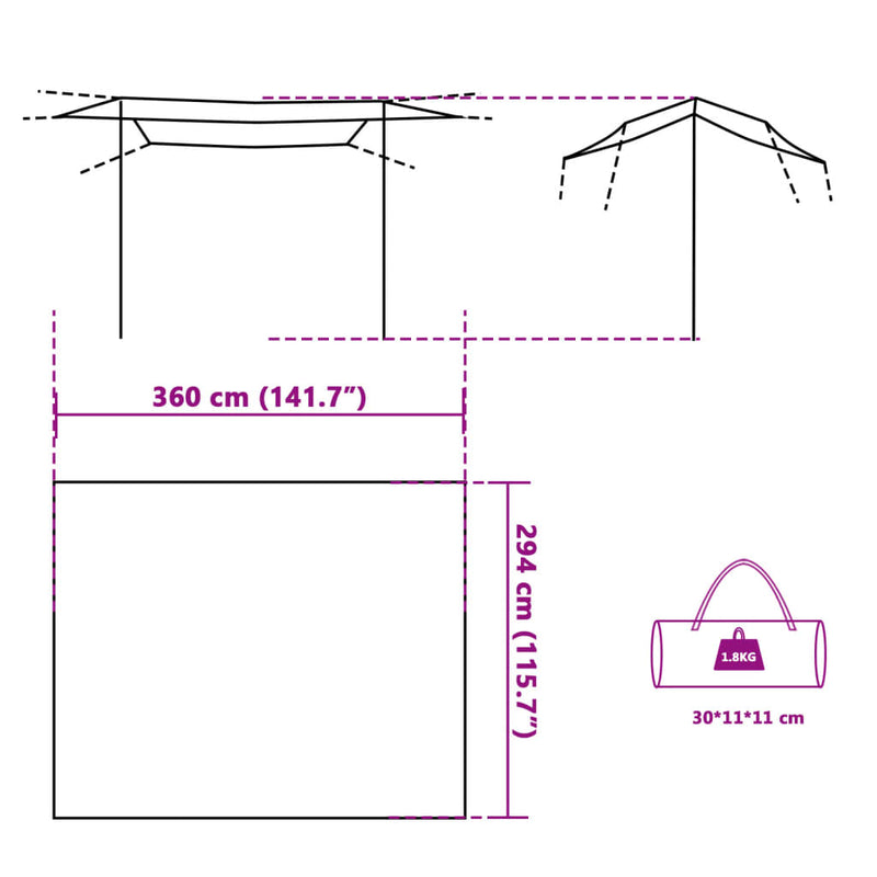 Tarp Blau 360x294 cm Wasserdicht