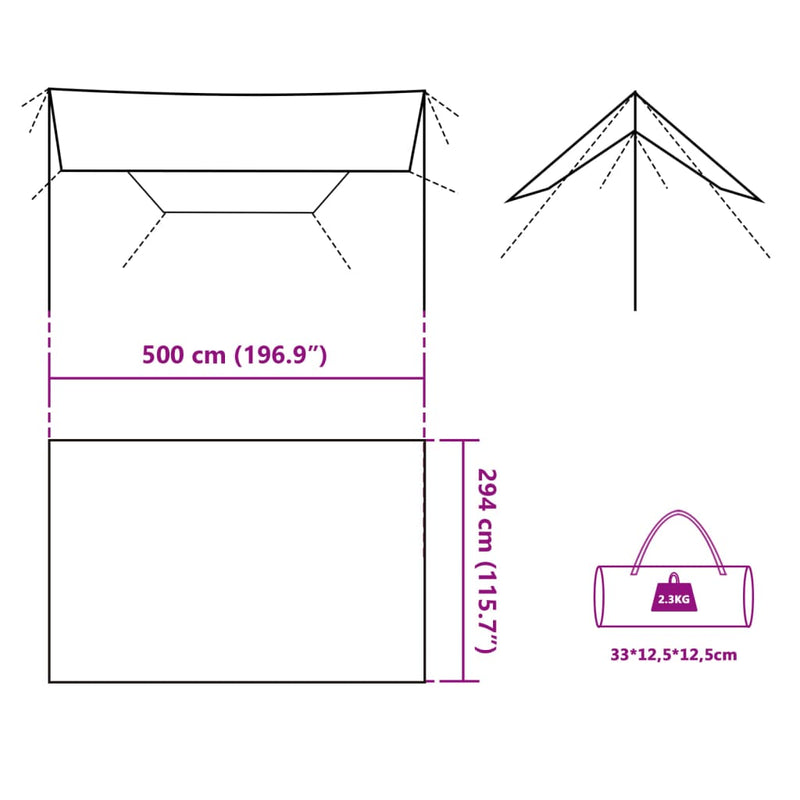 Tarp Blau 500x294 cm Wasserdicht