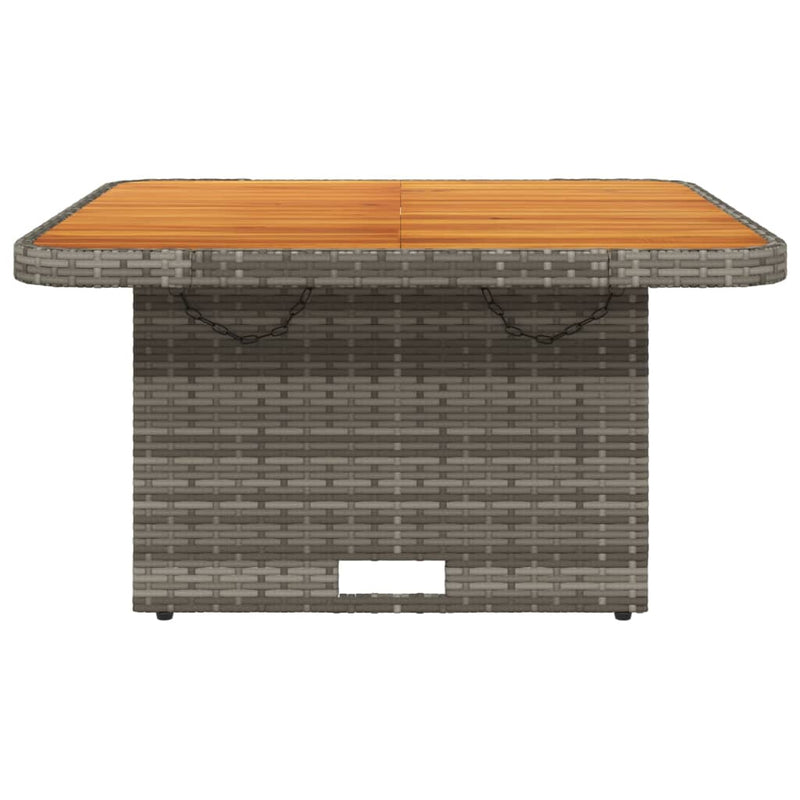 Gartentisch Grau 80x80x71 cm Poly Rattan und Akazienholz