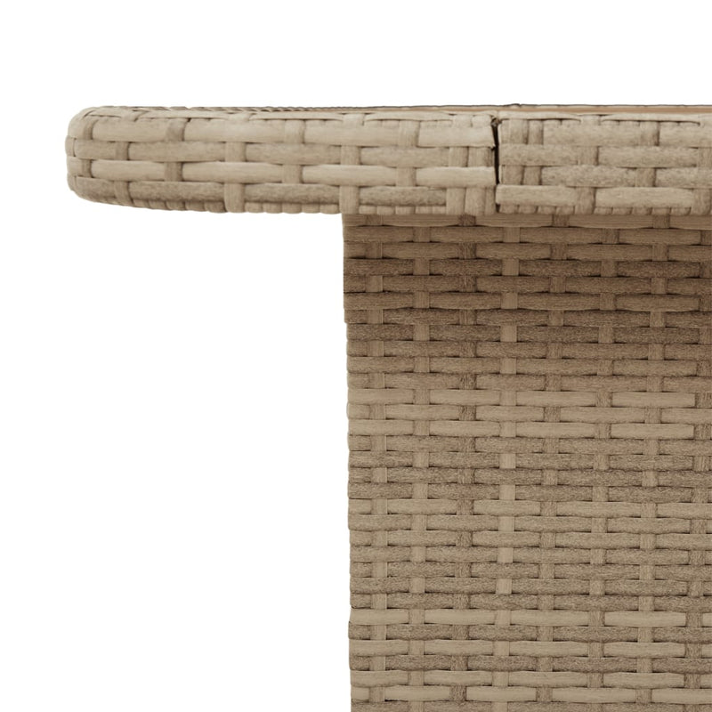 Gartentisch Beige 80x80x71 cm Poly Rattan und Akazienholz