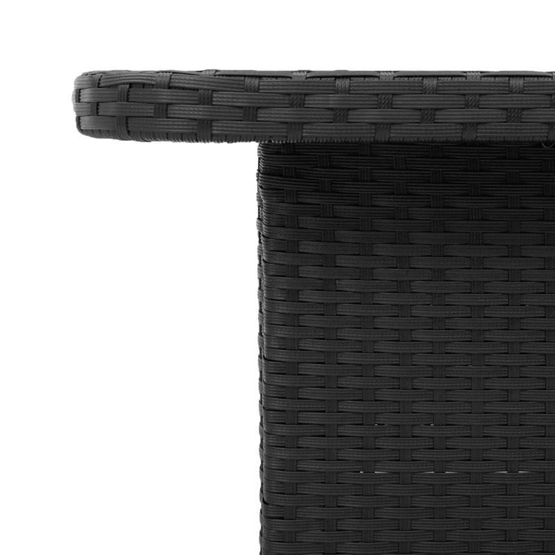 Gartentisch Schwarz 90x55x71 cm Poly Rattan und Akazienholz