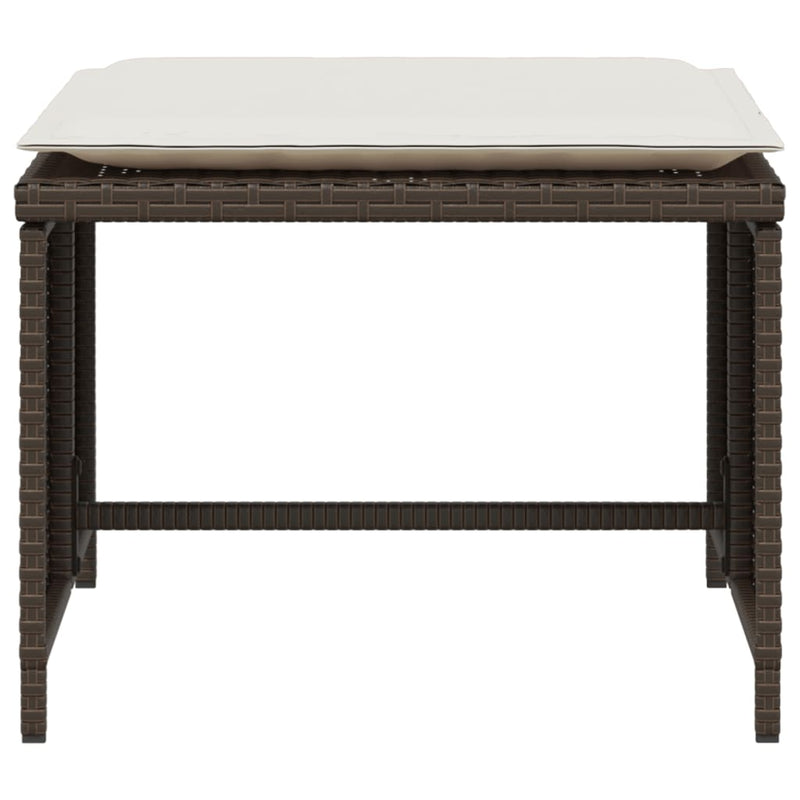 Gartenstuhl mit Fußhocker Braun Poly Rattan