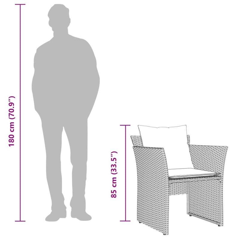 Gartenstuhl mit Fußhocker Beige Poly Rattan