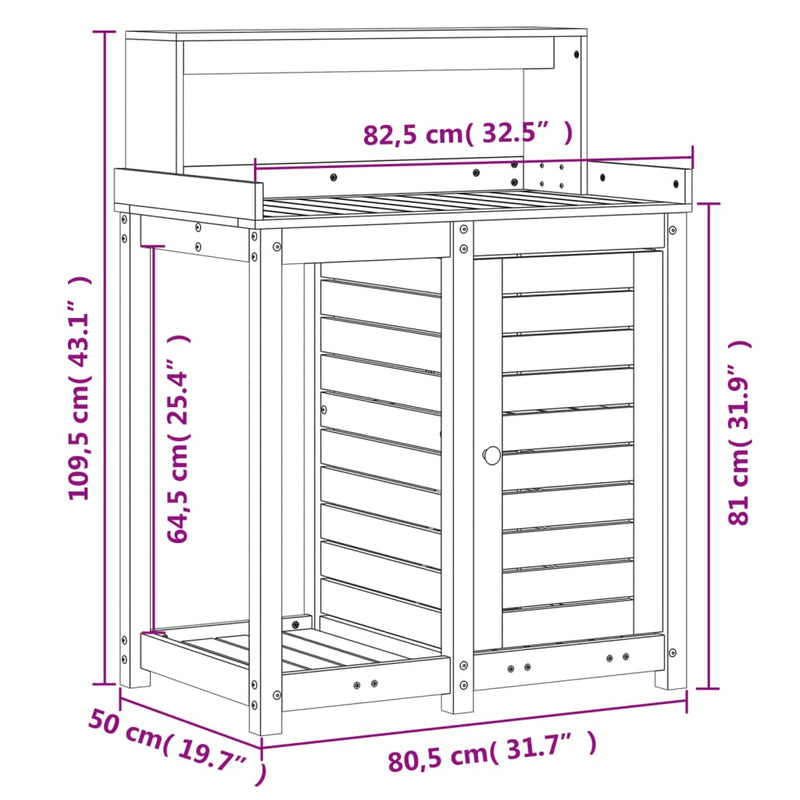 Pflanztisch Ablagen 82,5x50x109,5 cm Imprägniertes Kiefernholz