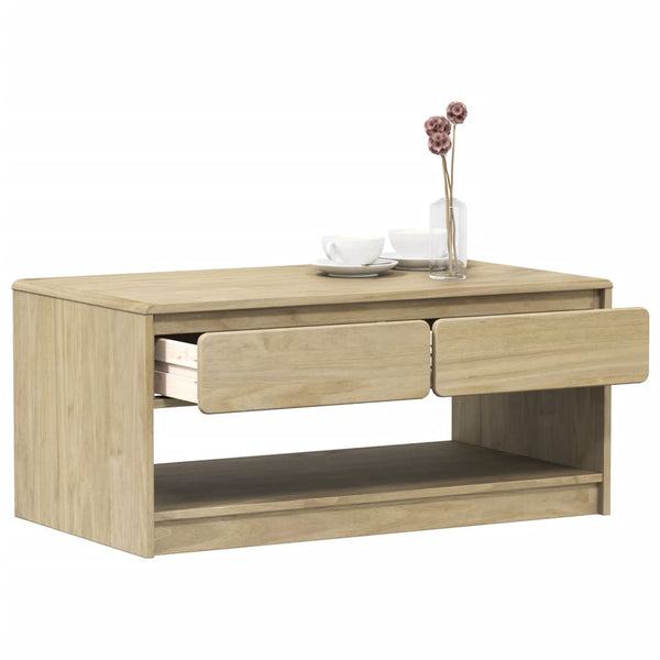 Couchtisch SAUDA Eiche-Optik 99x55x45 cm Massivholz Kiefer