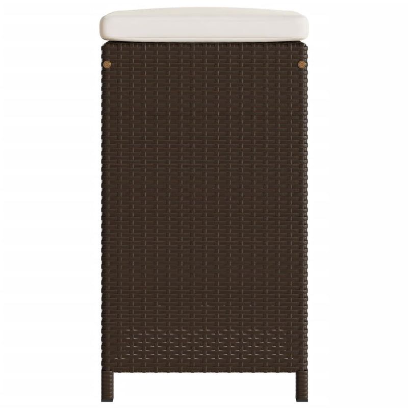 Garten-Barhocker mit Kissen 6 Stk. Braun Poly Rattan