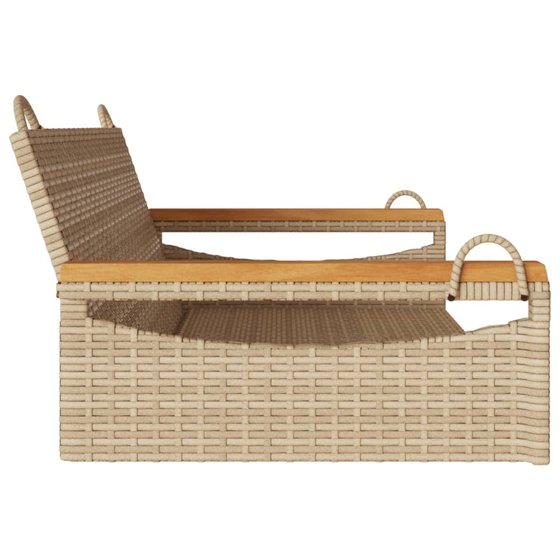 Hängebank Beige 109x62x40 cm Poly Rattan