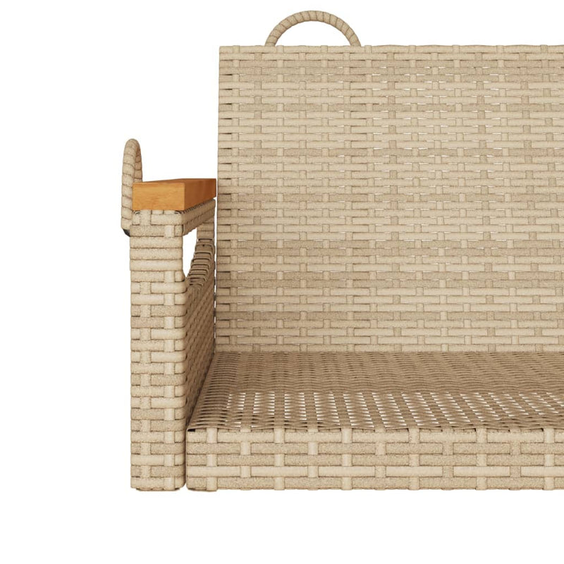 Hängebank Beige 109x62x40 cm Poly Rattan