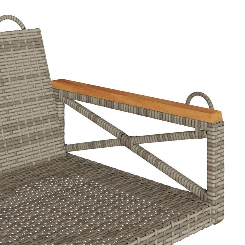 Hängebank Grau 109x62x40 cm Poly Rattan