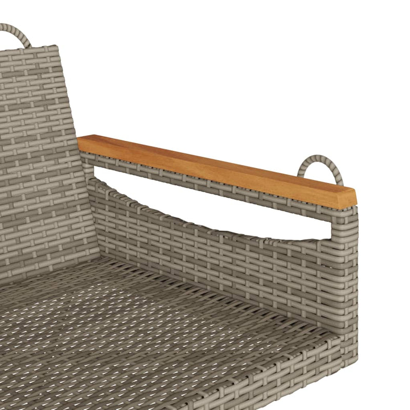 Hängesessel Grau 63x62x40 cm Poly Rattan