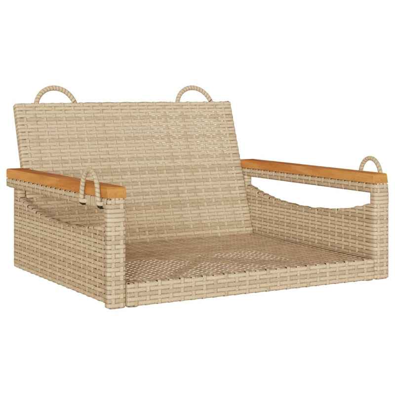 Hängesessel Beige 63x62x40 cm Poly Rattan