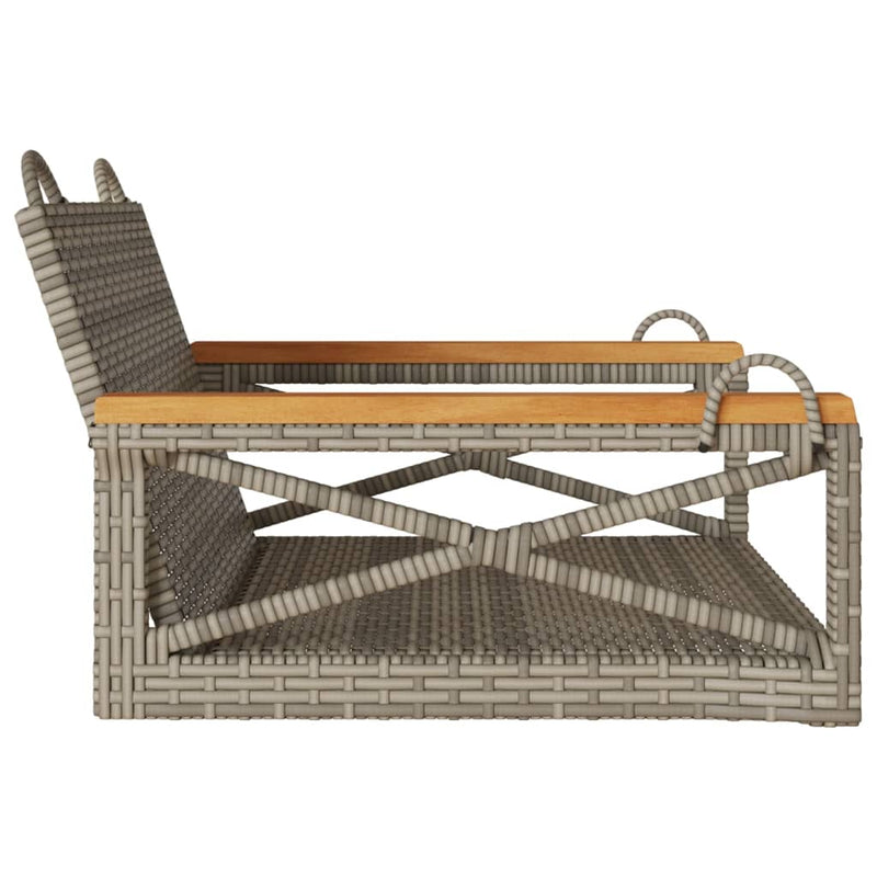 Hängesessel Grau 63x62x40 cm Poly Rattan