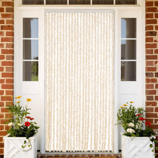 Fliegenvorhang Beige und Weiß 100x220 cm Chenille