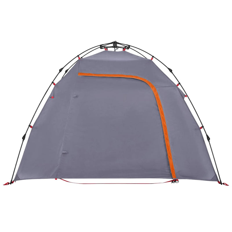 Kuppel-Campingzelt 3 Personen Grau und Orange Quick Release