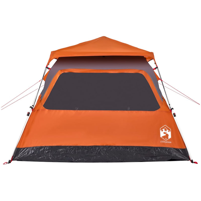 Kuppel-Campingzelt 4 Personen Grau und Orange Quick Release