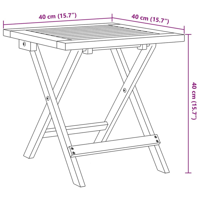 Garten-Beistelltisch 40x40x40 cm Massivholz Akazie