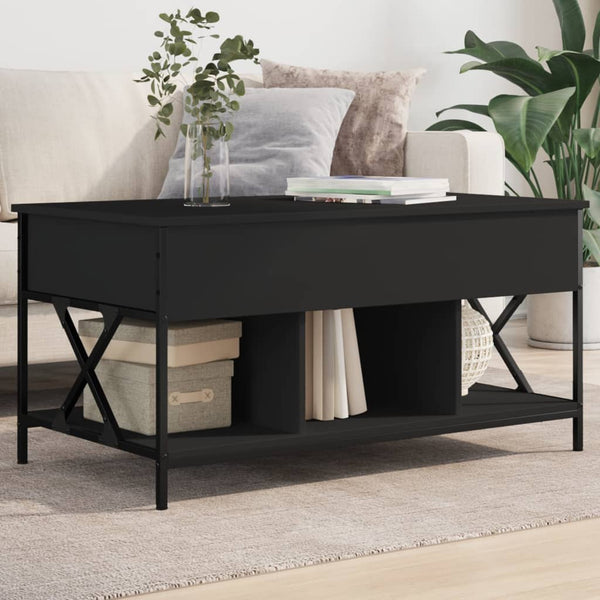 Couchtisch Schwarz 100x55x50 cm Holzwerkstoff und Metall