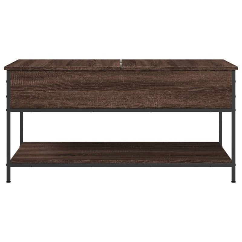 Couchtisch Braun Eichen-Optik 100x50x50 cm Holzwerkstoff Metall