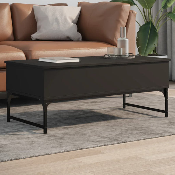 Couchtisch Schwarz 100x50x40 cm Holzwerkstoff und Metall