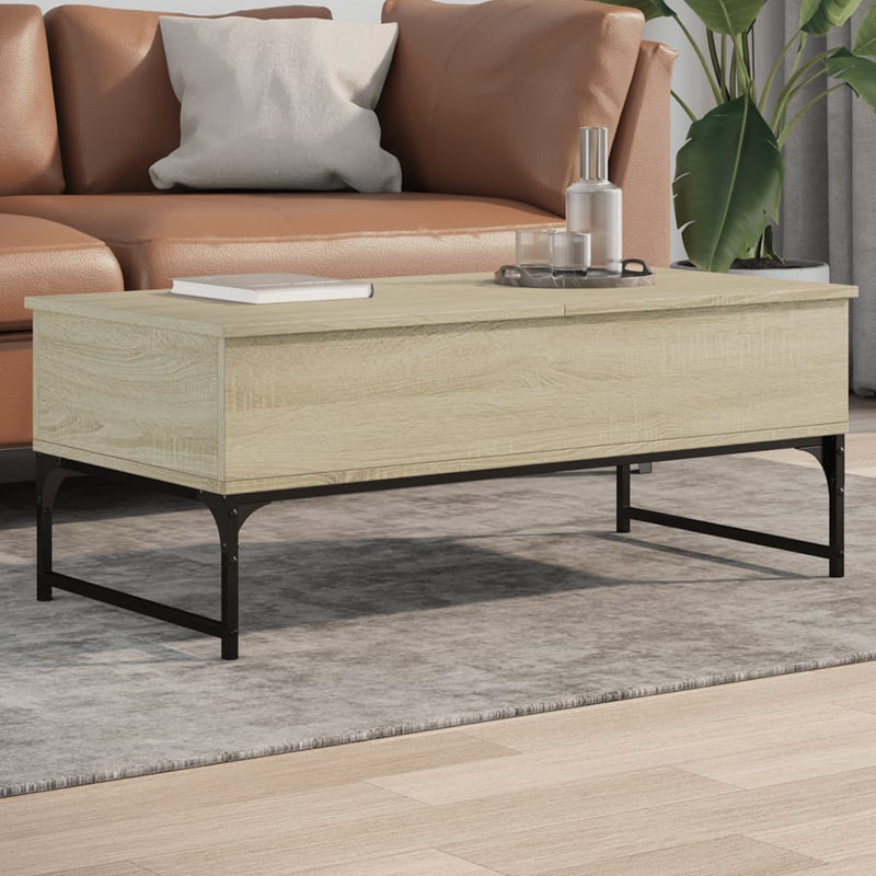 Couchtisch Sonoma-Eiche 100x50x40 cm Holzwerkstoff und Metall