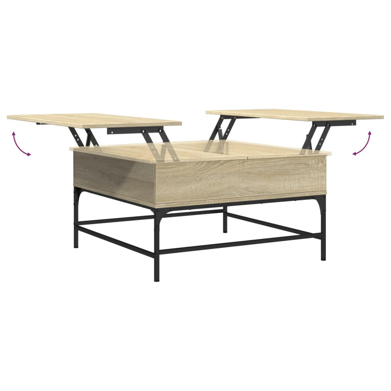 Couchtisch Sonoma-Eiche 80x80x45 cm Holzwerkstoff und Metall