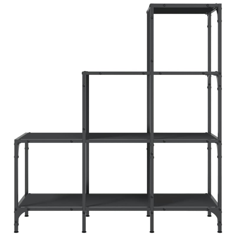 Bücherregal Schwarz 92x30x102 cm Holzwerkstoff und Metall