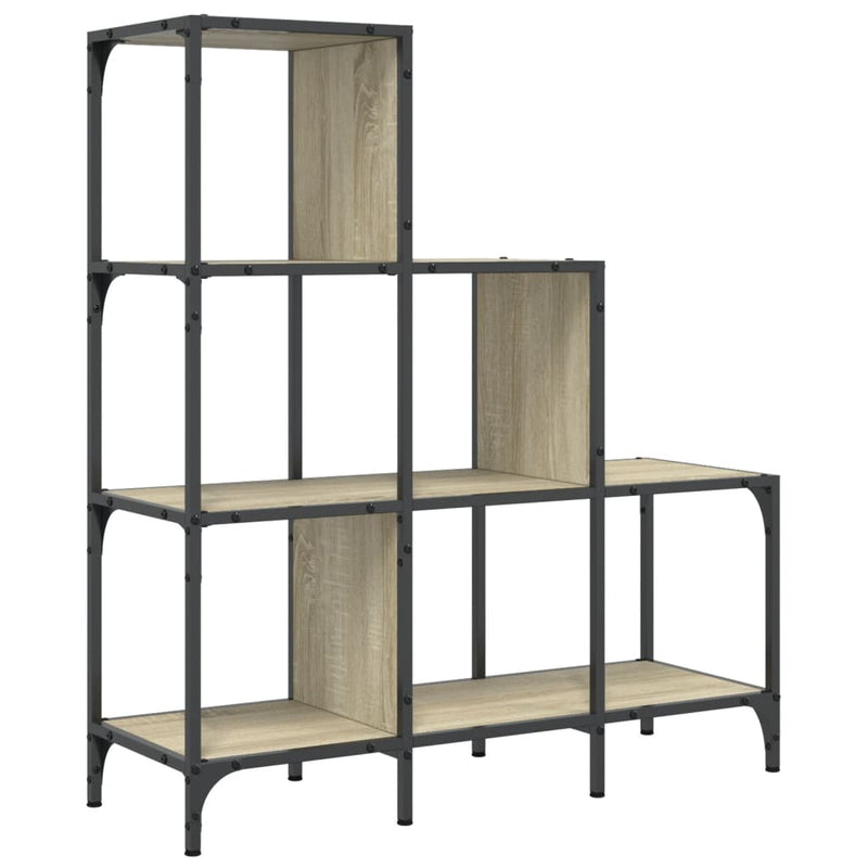 Bücherregal Sonoma-Eiche 92x30x102 cm Holzwerkstoff und Metall