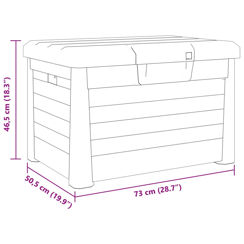 Outdoor-Kissenbox Anthrazit 73x50,5x46,5 cm Polypropylen