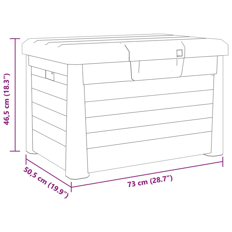 Outdoor-Kissenbox Grau 73x50,5x46,5 cm Polypropylen