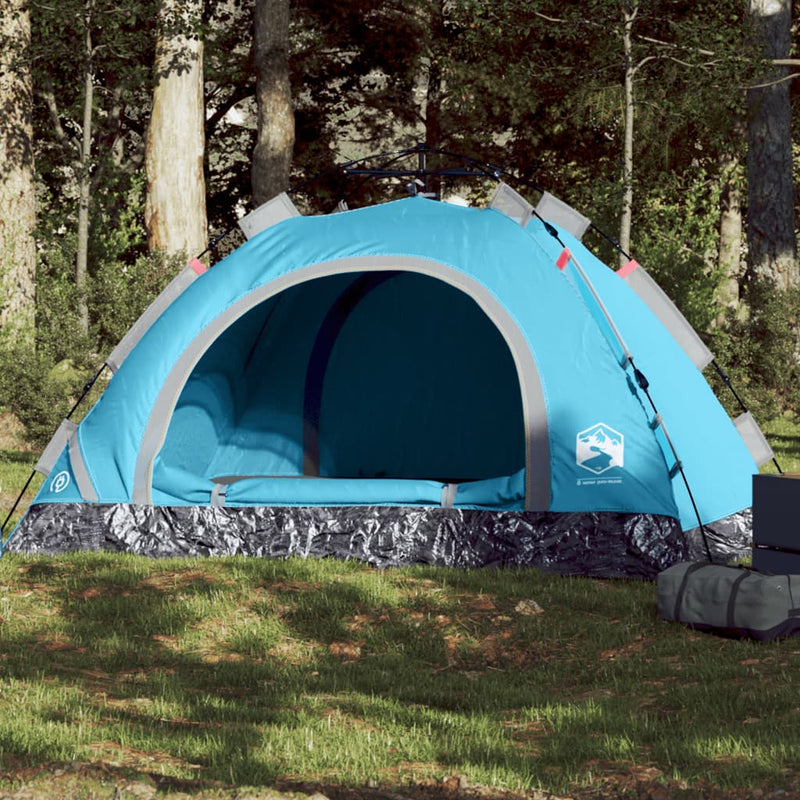 Campingzelt 3 Personen Blau Quick Release