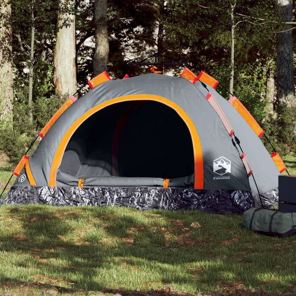 Campingzelt 3 Personen Orange Quick Release