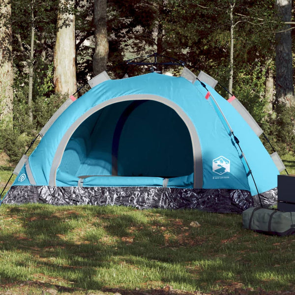 Campingzelt 4 Personen Blau Quick Release