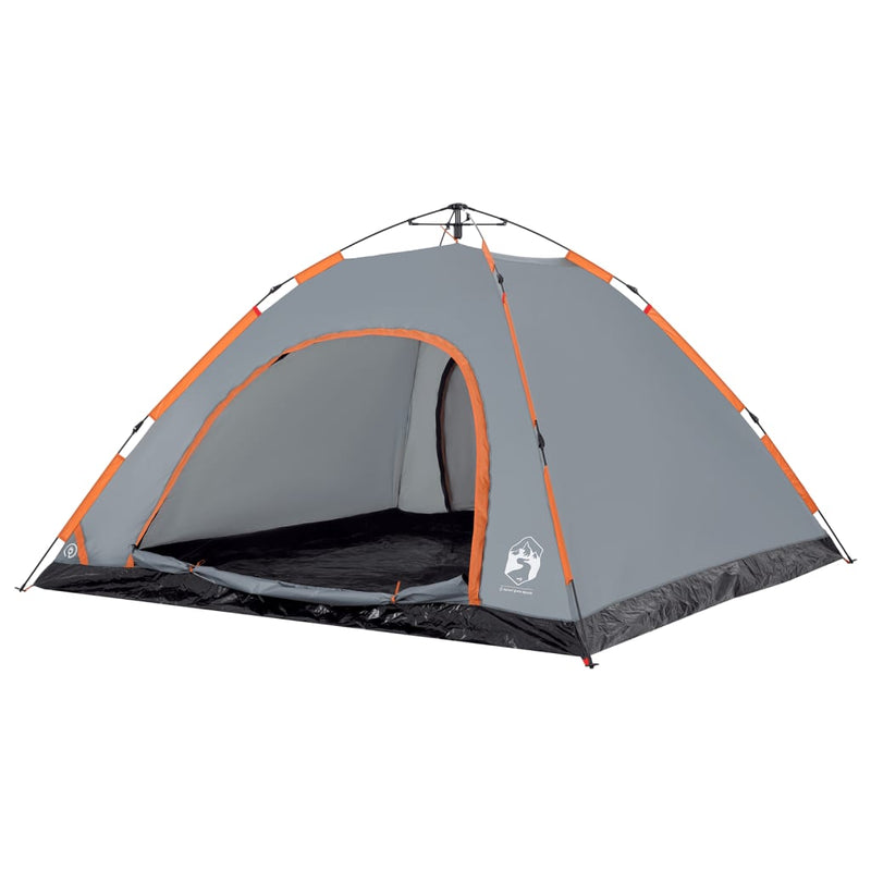 Campingzelt 5 Personen Grau Quick Release