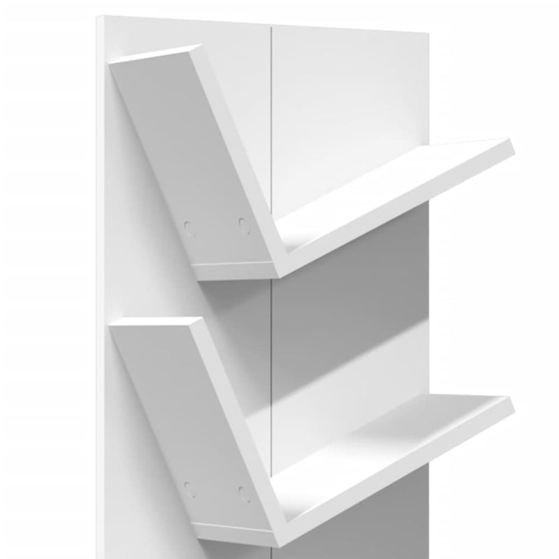 Wand-Bücherregal mit 4 Fächern Weiß 33x16x90 cm