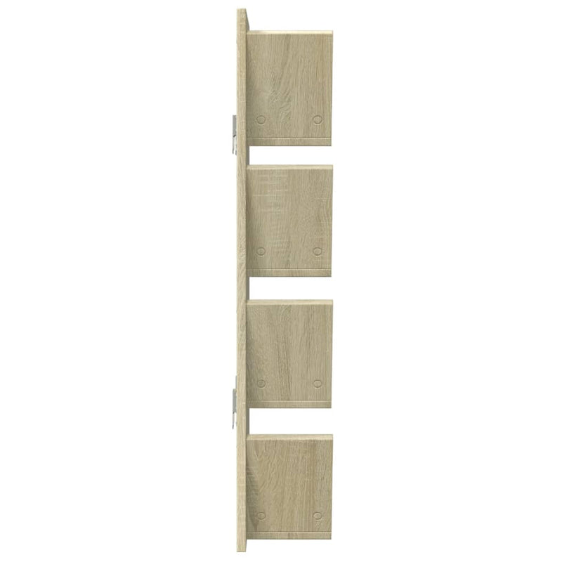 Wand-Bücherregal mit 4 Fächern Sonoma-Eiche 33x16x90 cm