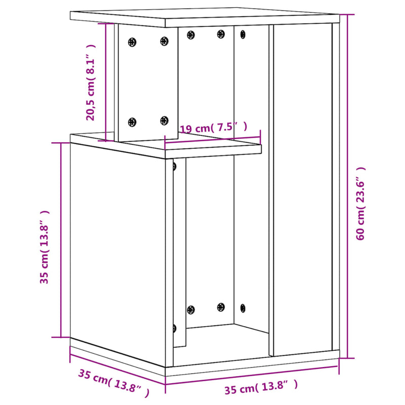 Beistelltisch Schwarz 35x35x60 cm Holzwerkstoff