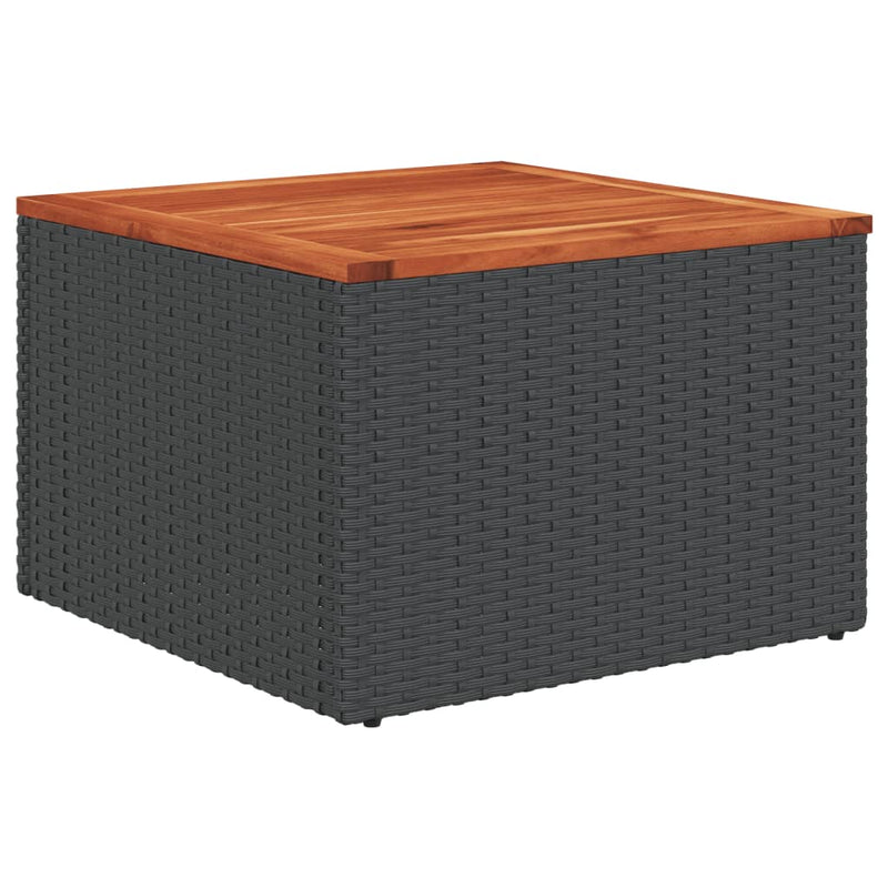 11-tlg. Garten-Sofagarnitur mit Kissen Schwarz Poly Rattan