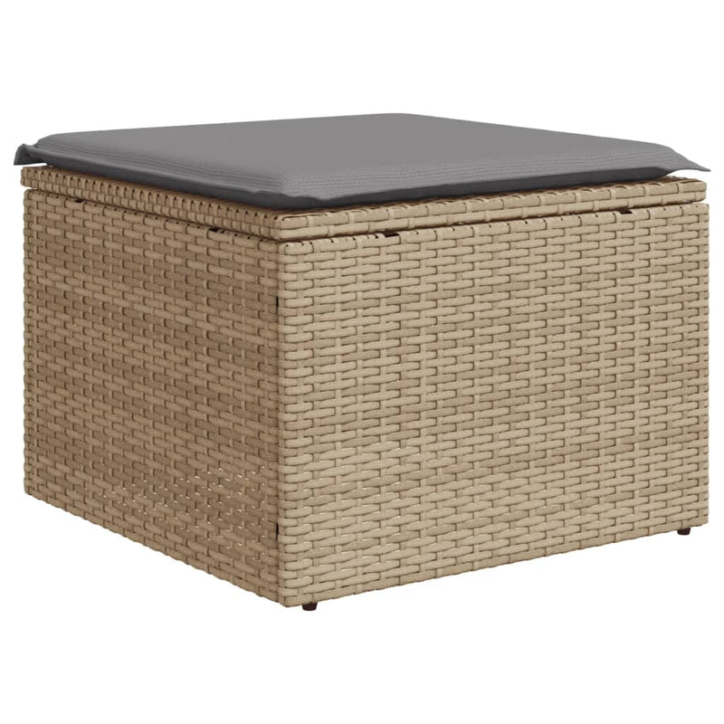 6-tlg. Garten-Sofagarnitur mit Kissen Beige Poly Rattan