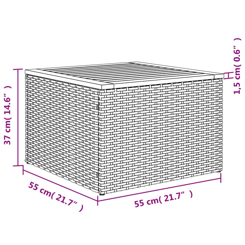 9-tlg. Garten-Sofagarnitur mit Kissen Schwarz Poly Rattan